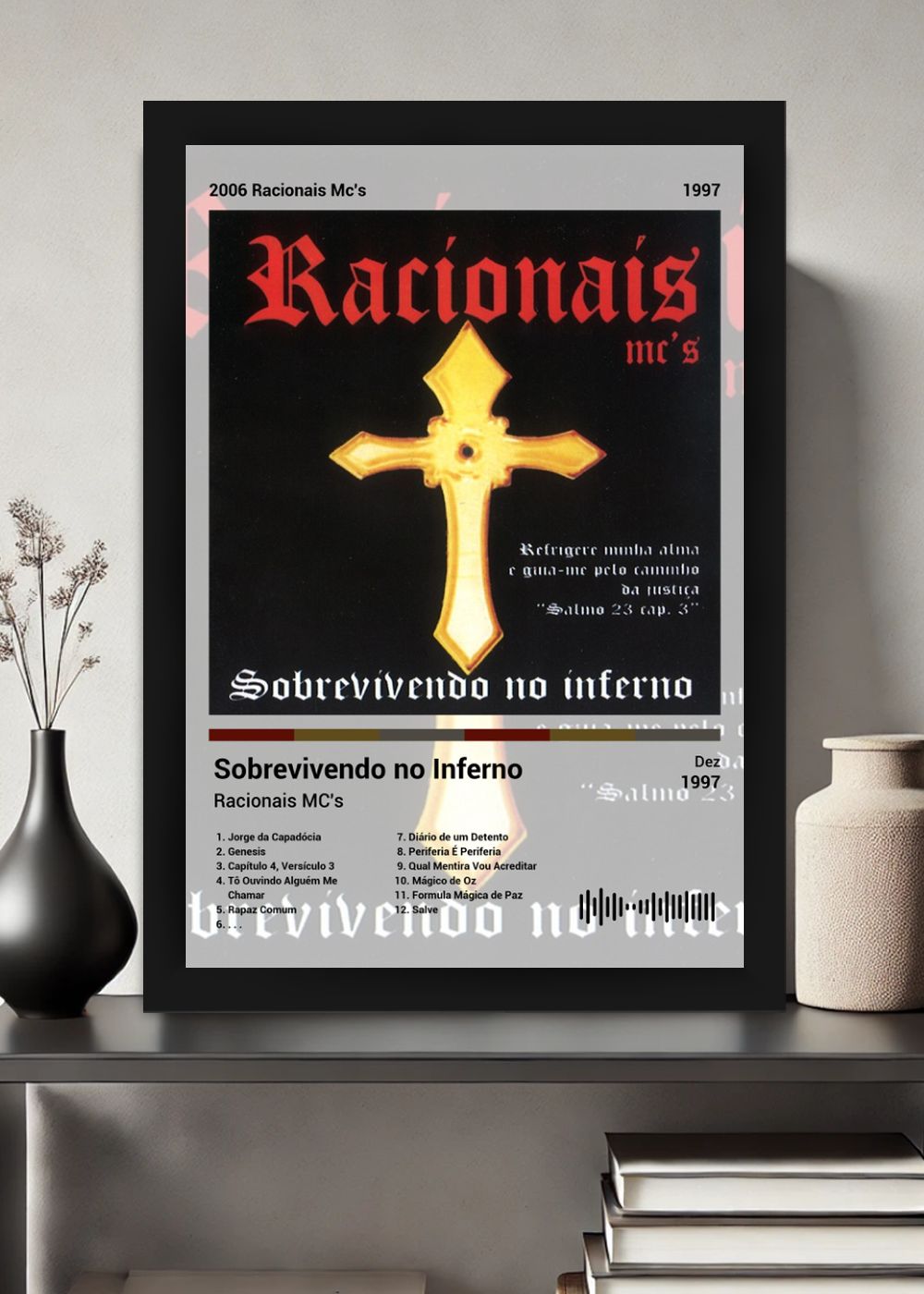 Quadro Racionais MC's Sobrevivendo no I... (Light) Com Vidro