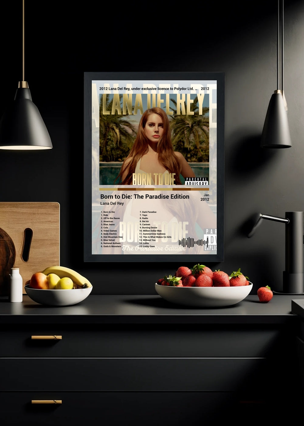 Quadro Decorativo Lana Del Rey Paradise (Light) Com Vidro