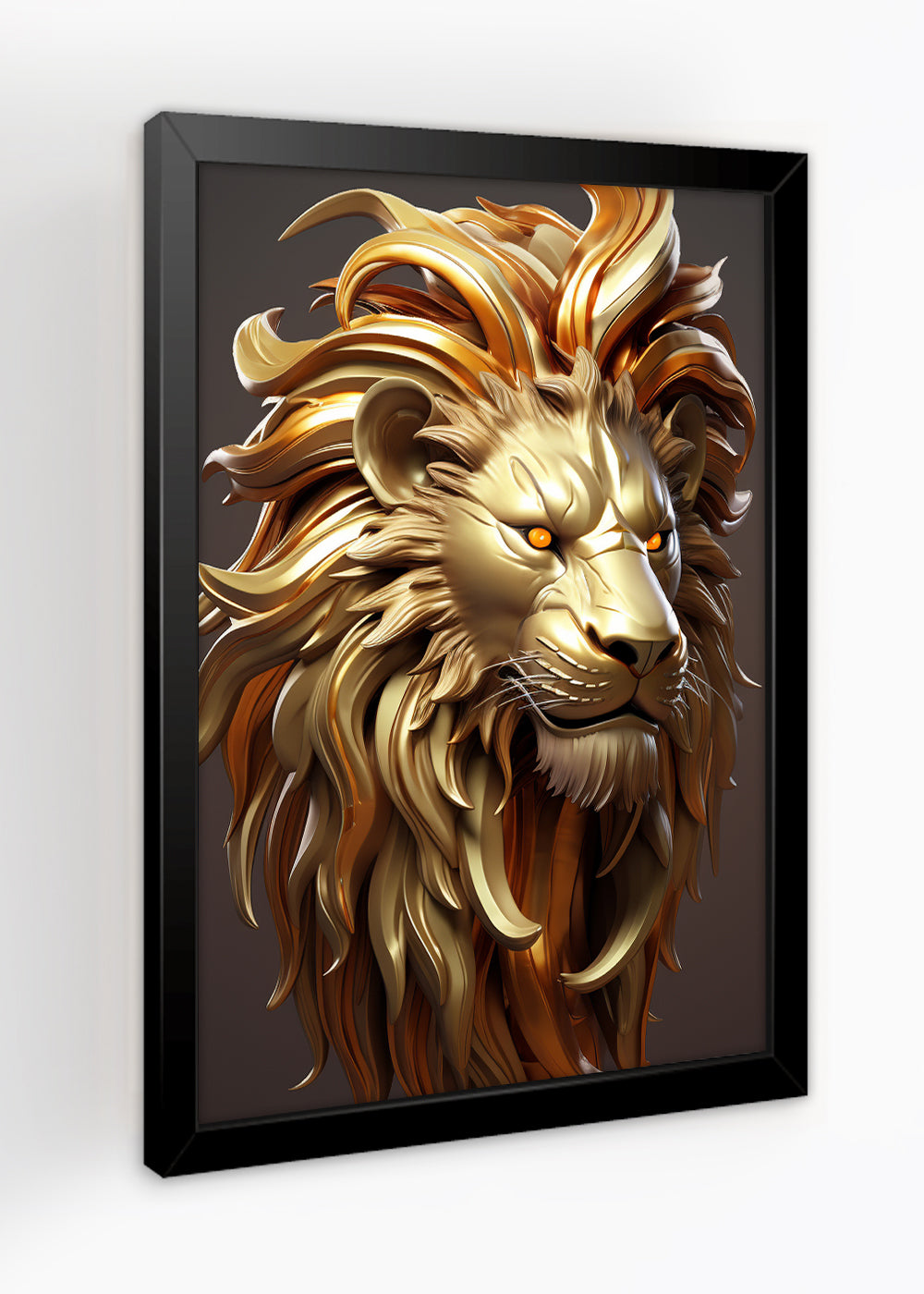 Quadro Decorativo Rosto do leão - Com vidro