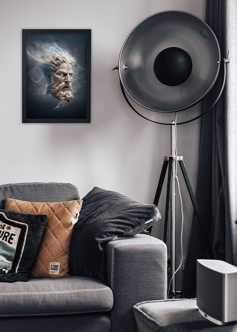 Quadro Decorativo Zeus o filho mais novo de... - Com vidro