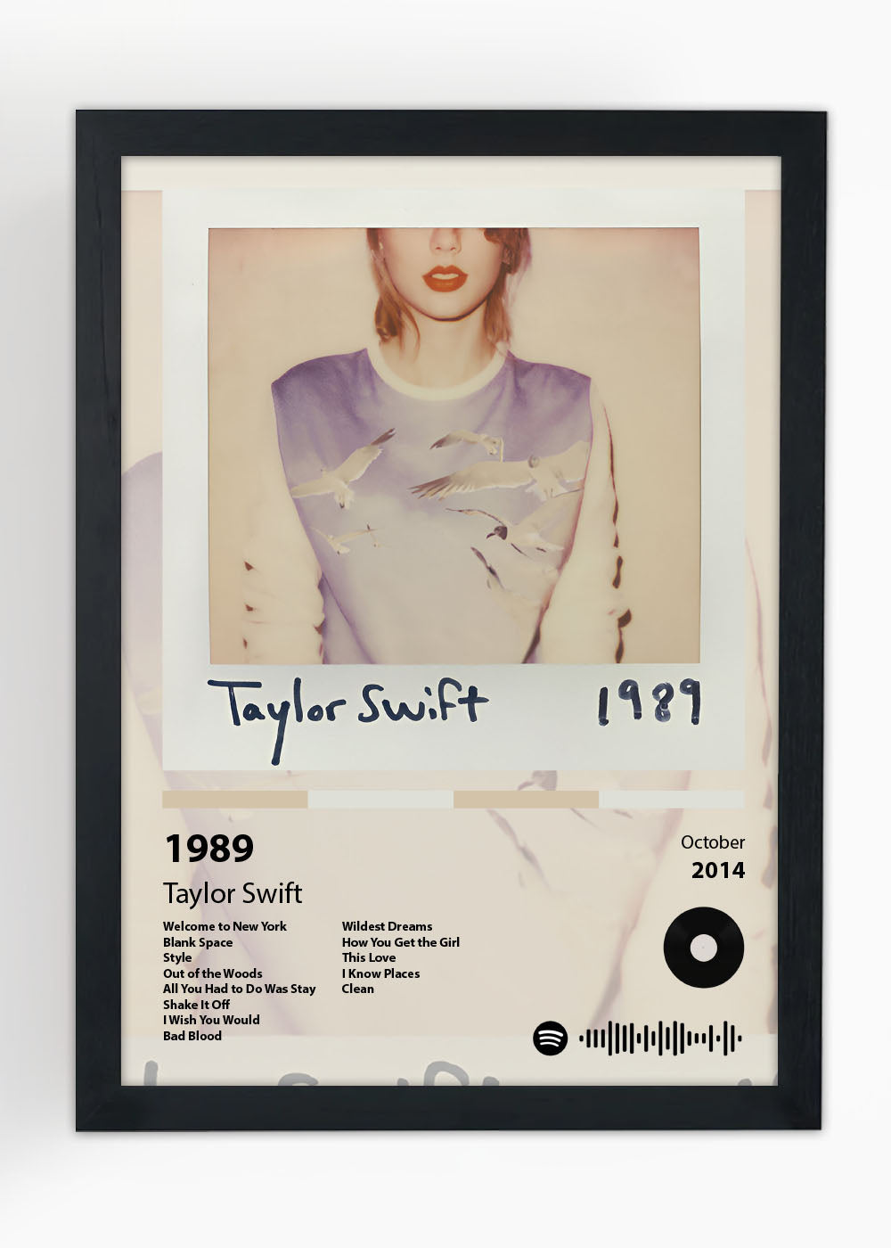 Quadro Decorativo 1989 - Taylor Swift - Com vidro