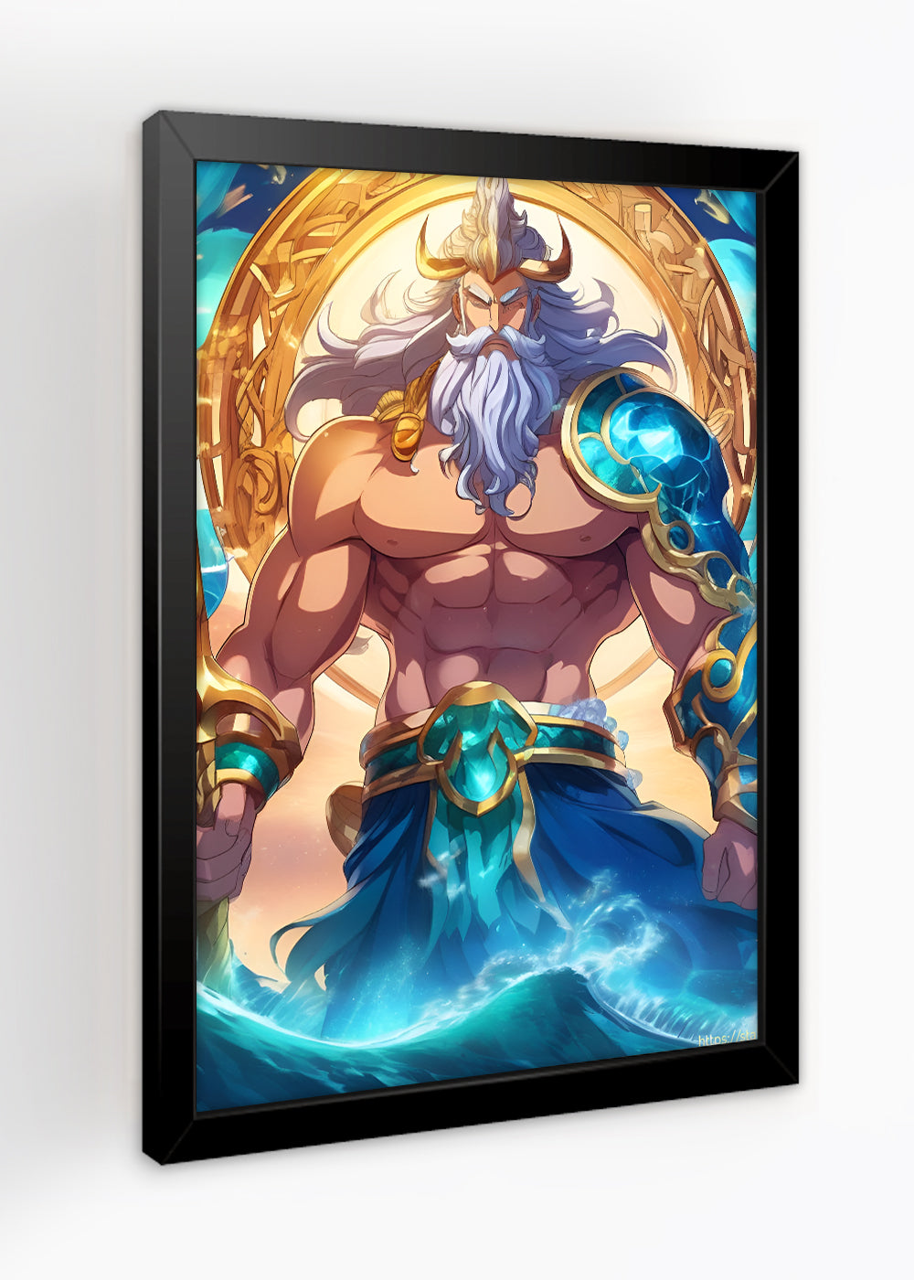 Quadro Poseidon rei do mar - Mitologia Grega - Com vidro
