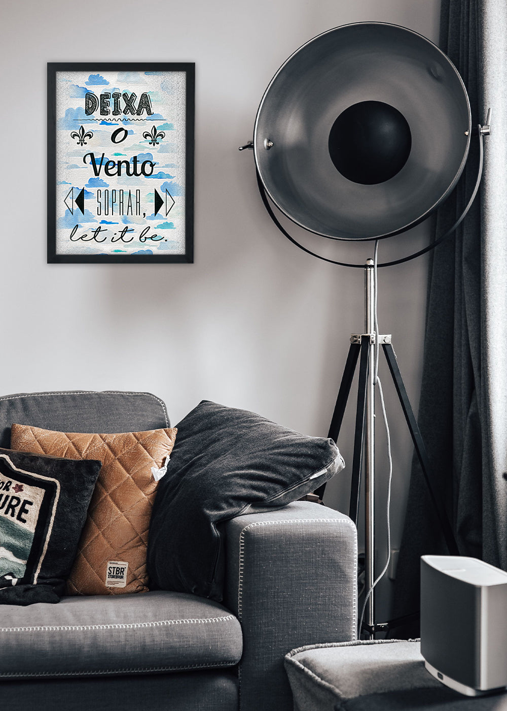 Quadro Decorativo Deixa o vento soprar - Com vidro