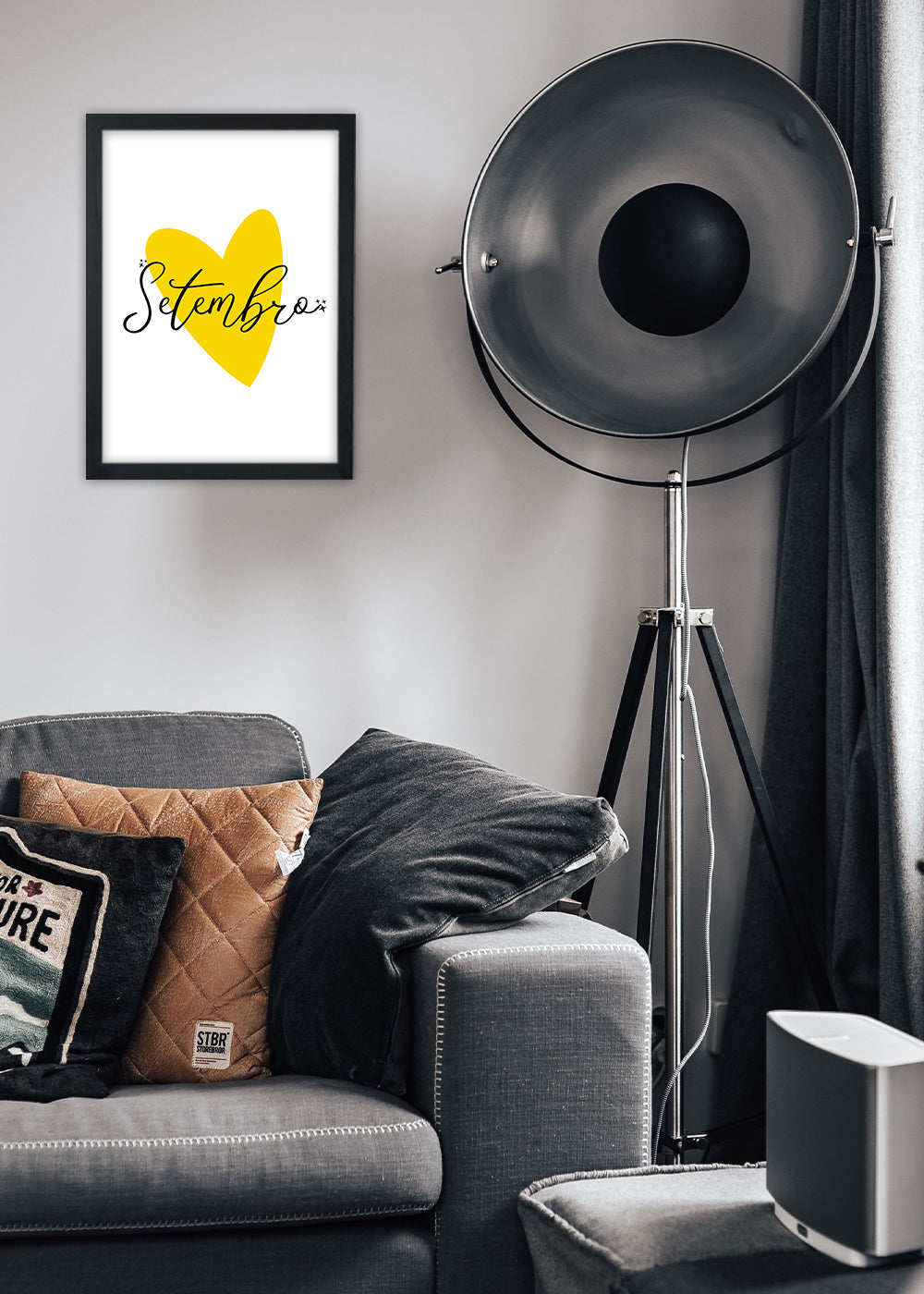 Quadro Setembro amarelo (prevenção do suicídio) - Com vidro
