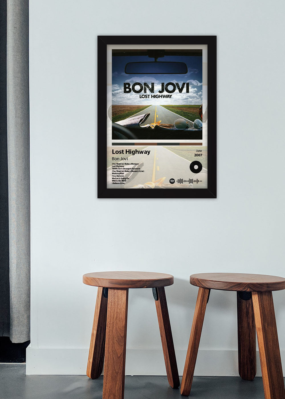 Quadro Lost Highway - Bon Jovi - Com vidro