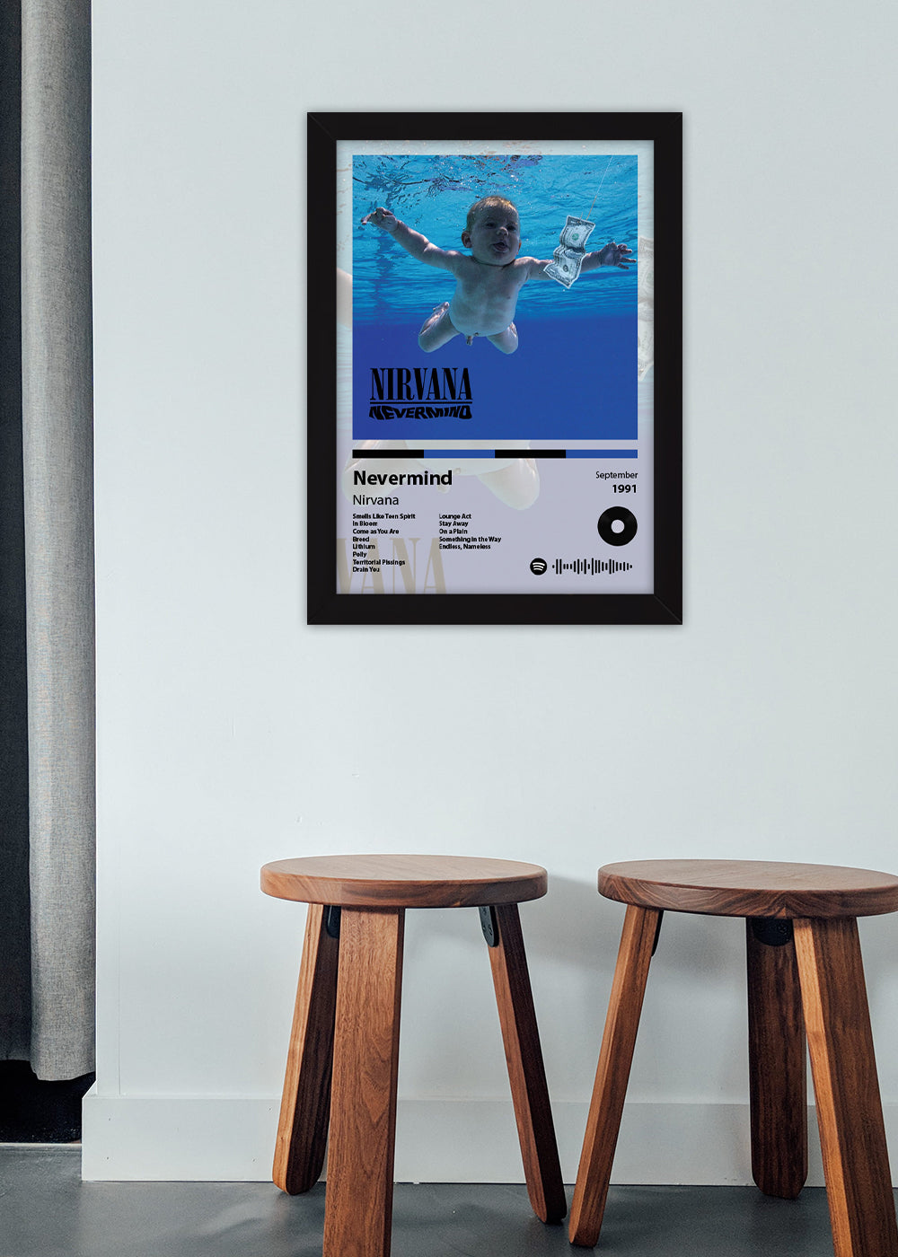 Quadro Nevermind - Nirvana - Com vidro
