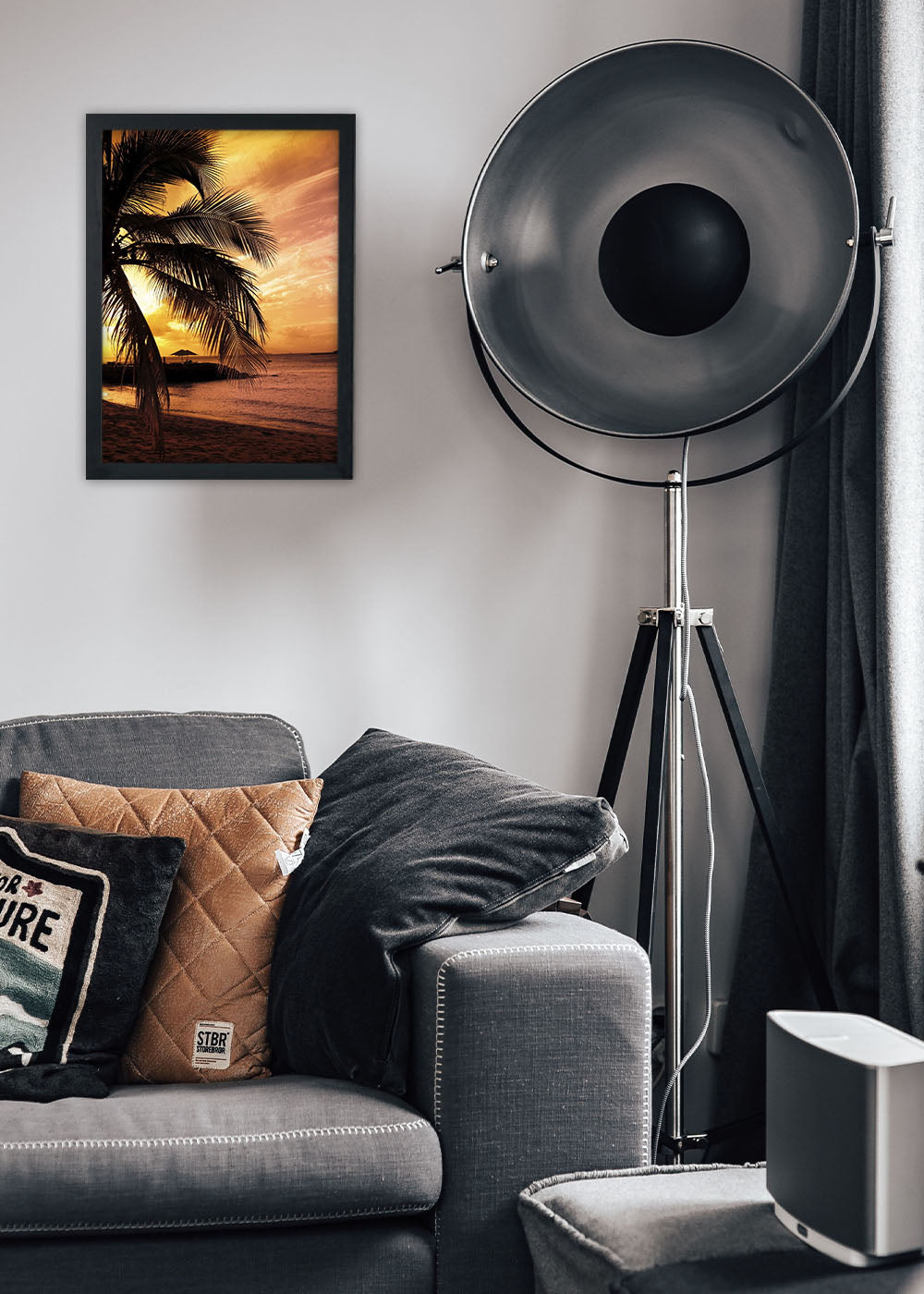 Quadro Decorativo A vista do mar - Com vidro