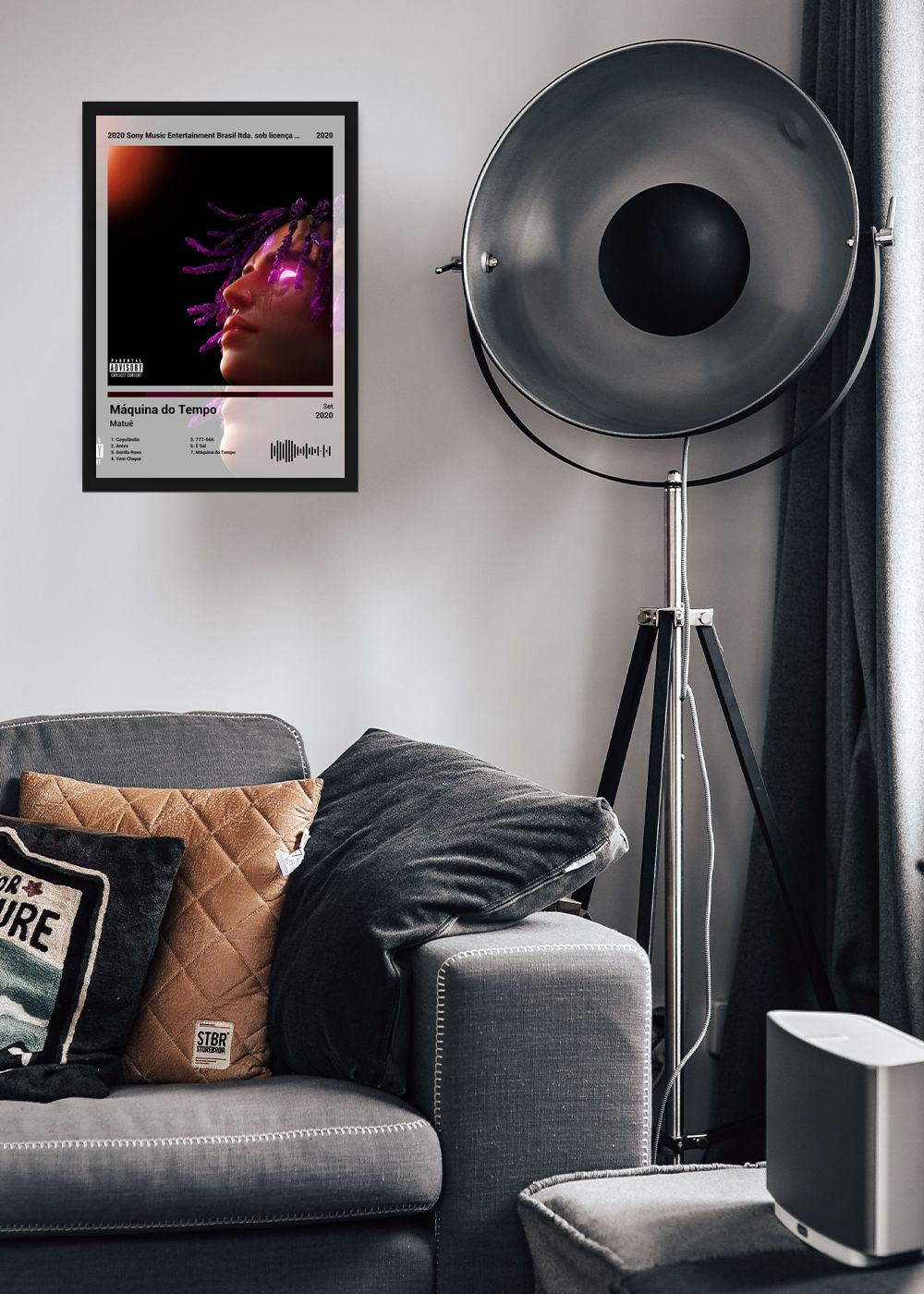 Quadro Decorativo Matuê Máquina do Tempo (Light) Com Vidro
