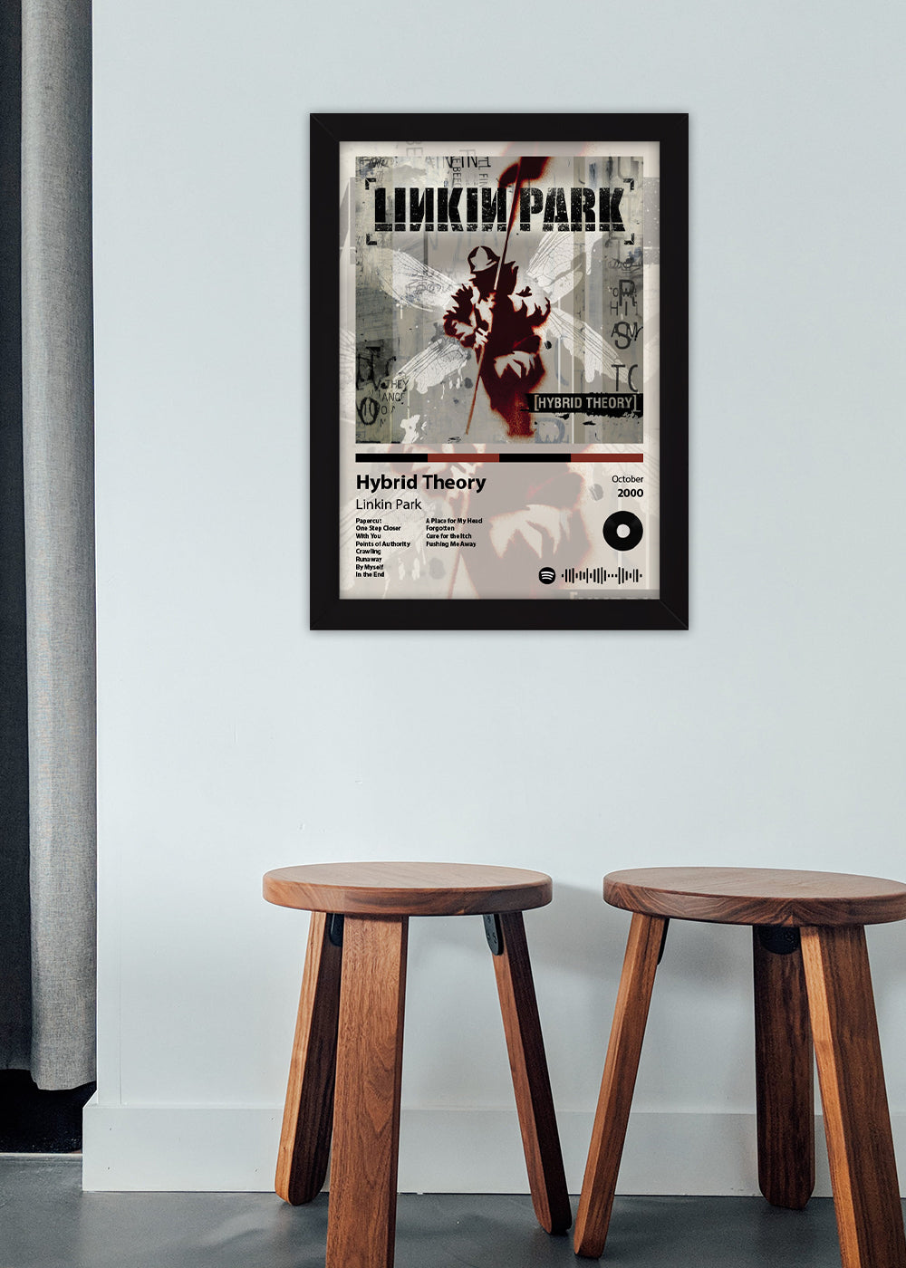 Quadro Hybrid Theory - Linkin Park - Com vidro