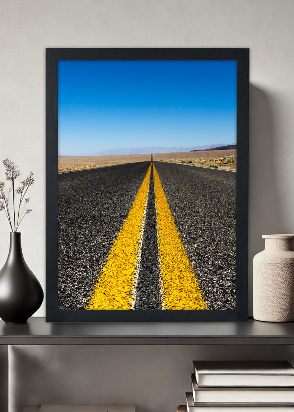 Quadro Decorativo A estrada infinita - Com vidro