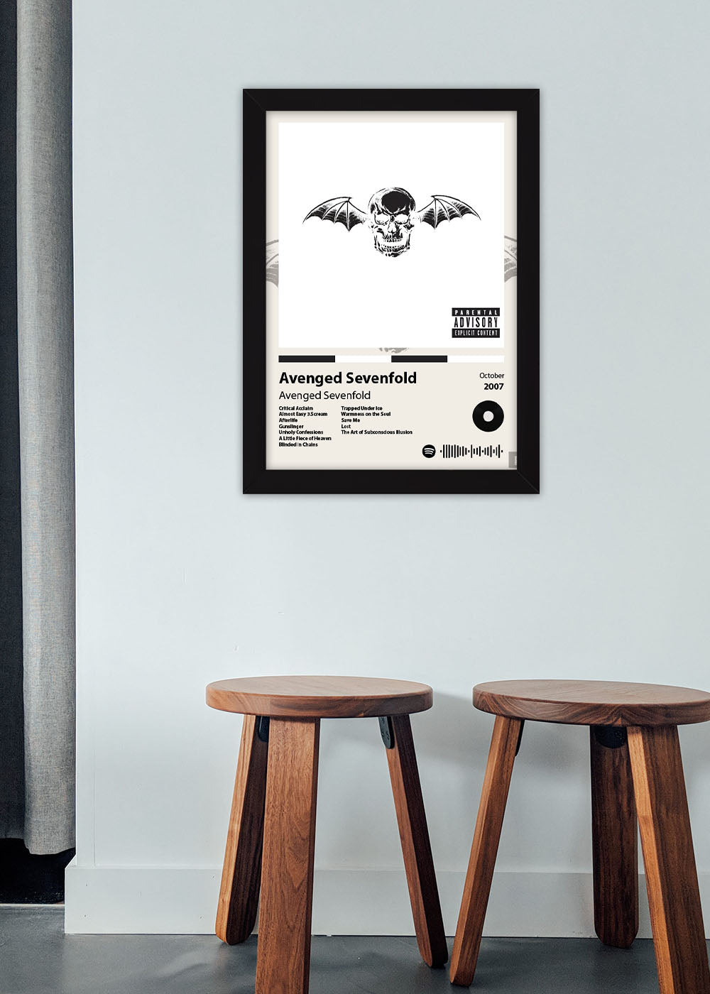 Quadro Decorativo Avenged Sevenfold -Com vidro