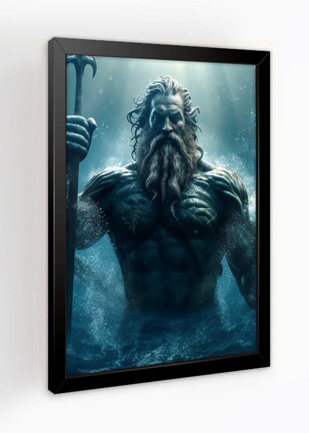 Quadro Poseidon O Rei Do Mar - Mitologia Grega - Com vidro