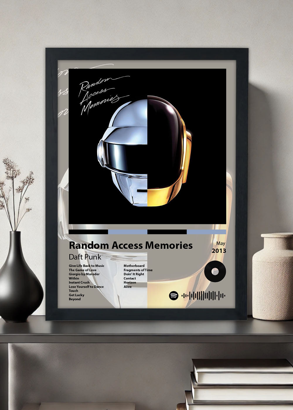 Quadro Decorativo Random Access... Daft Punk - Com vidro