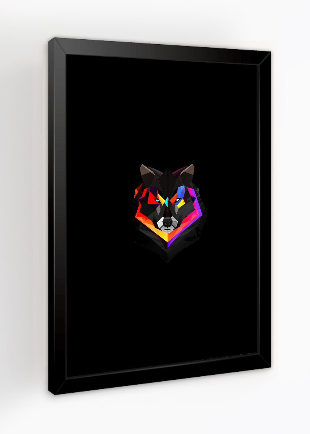 Quadro Decorativo O lobo geométrico - Com vidro