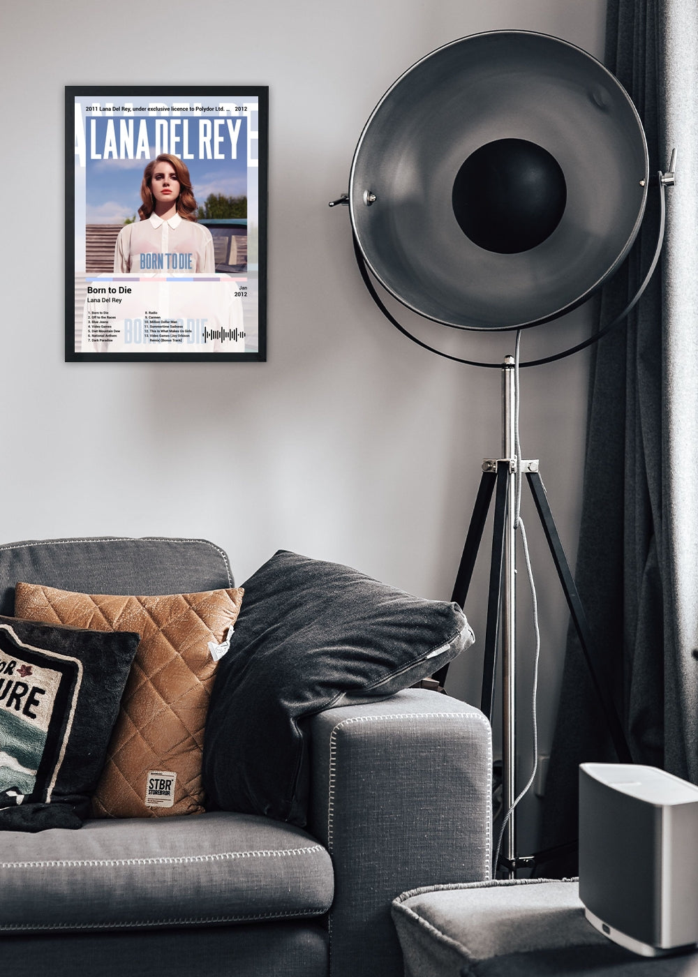 Quadro Decorativo Lana Del Rey Born to Die (Light) Com Vidro
