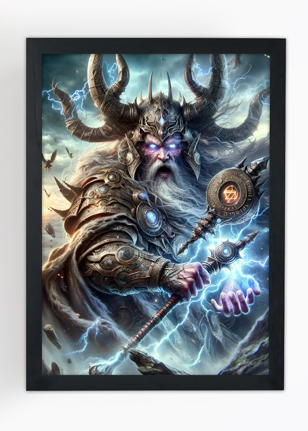 Quadro Zeus em sua transformação poderosa - Com vidro