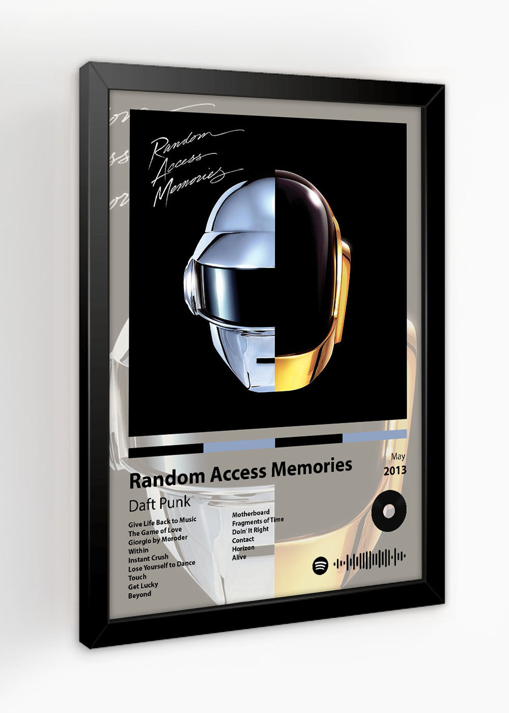 Quadro Decorativo Random Access... Daft Punk - Com vidro