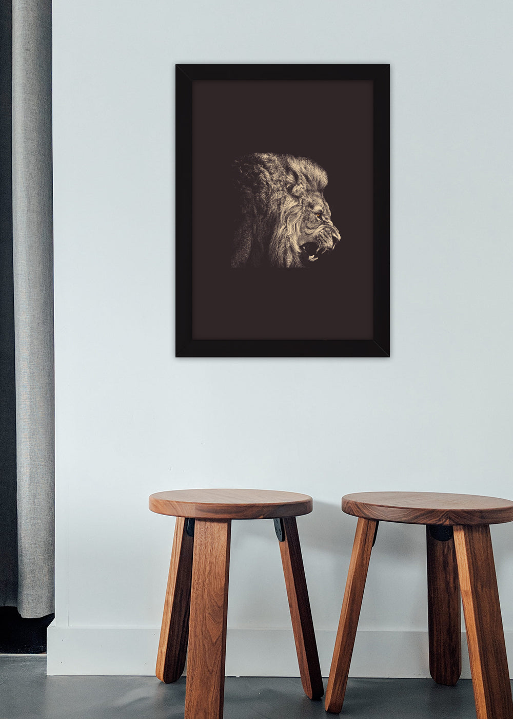 Quadro O leão que comanda todos animais - Com vidro