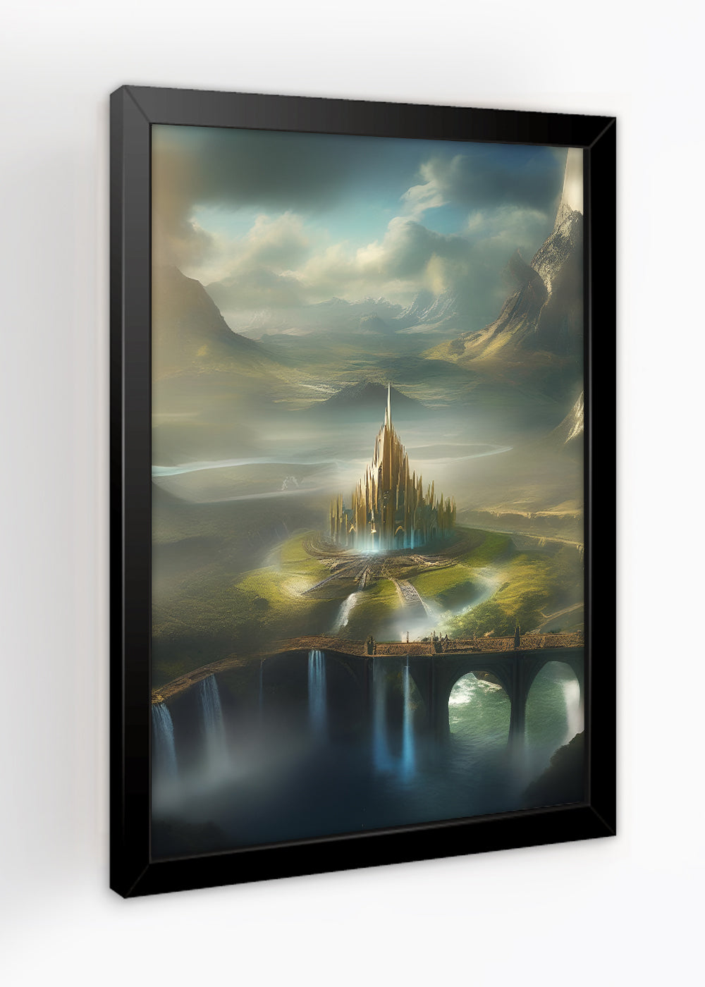 Quadro O Reino de asgard - Mitologia nórdica - Com vidro