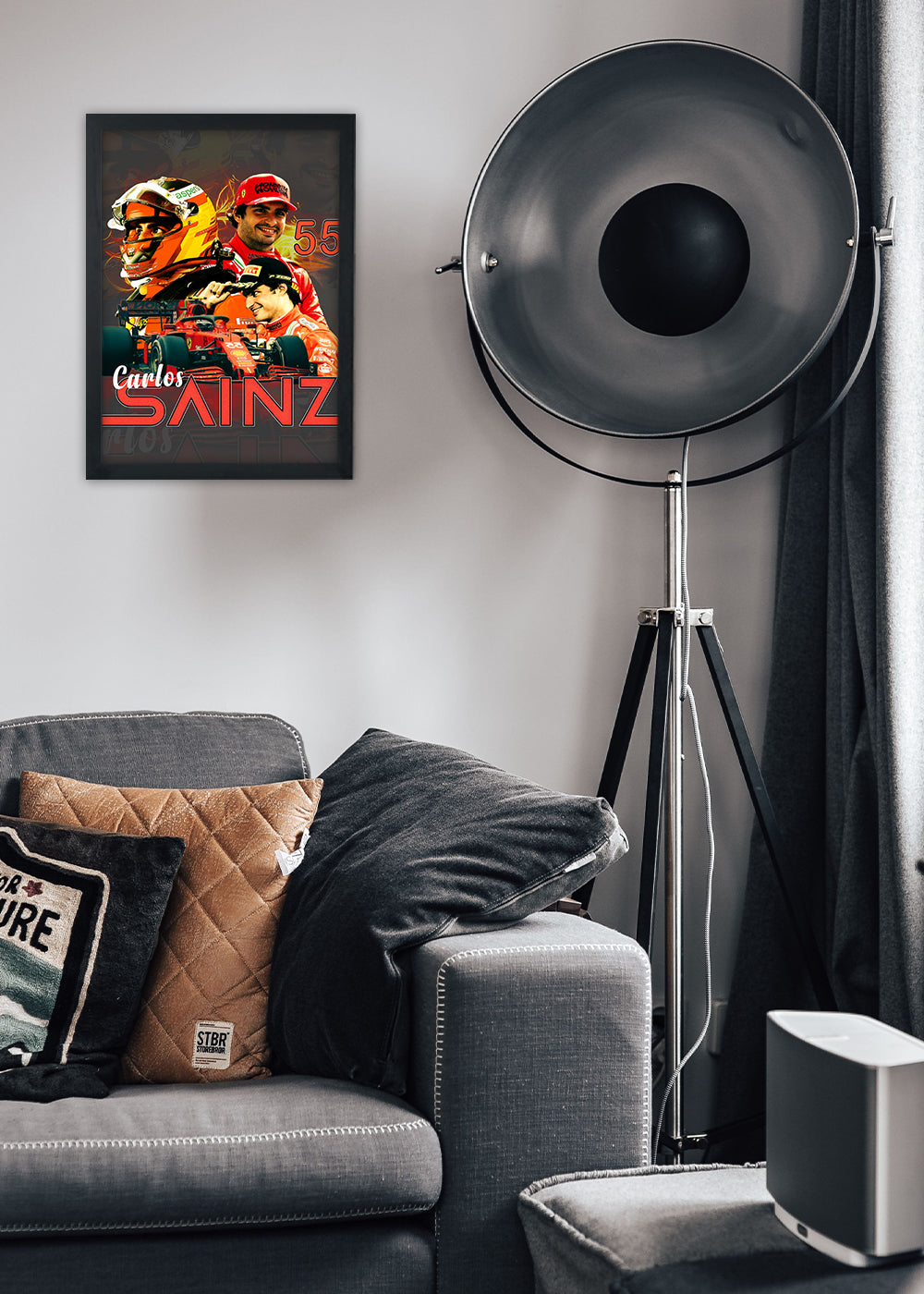Quadro Piloto Carlos Sainz - Com vidro