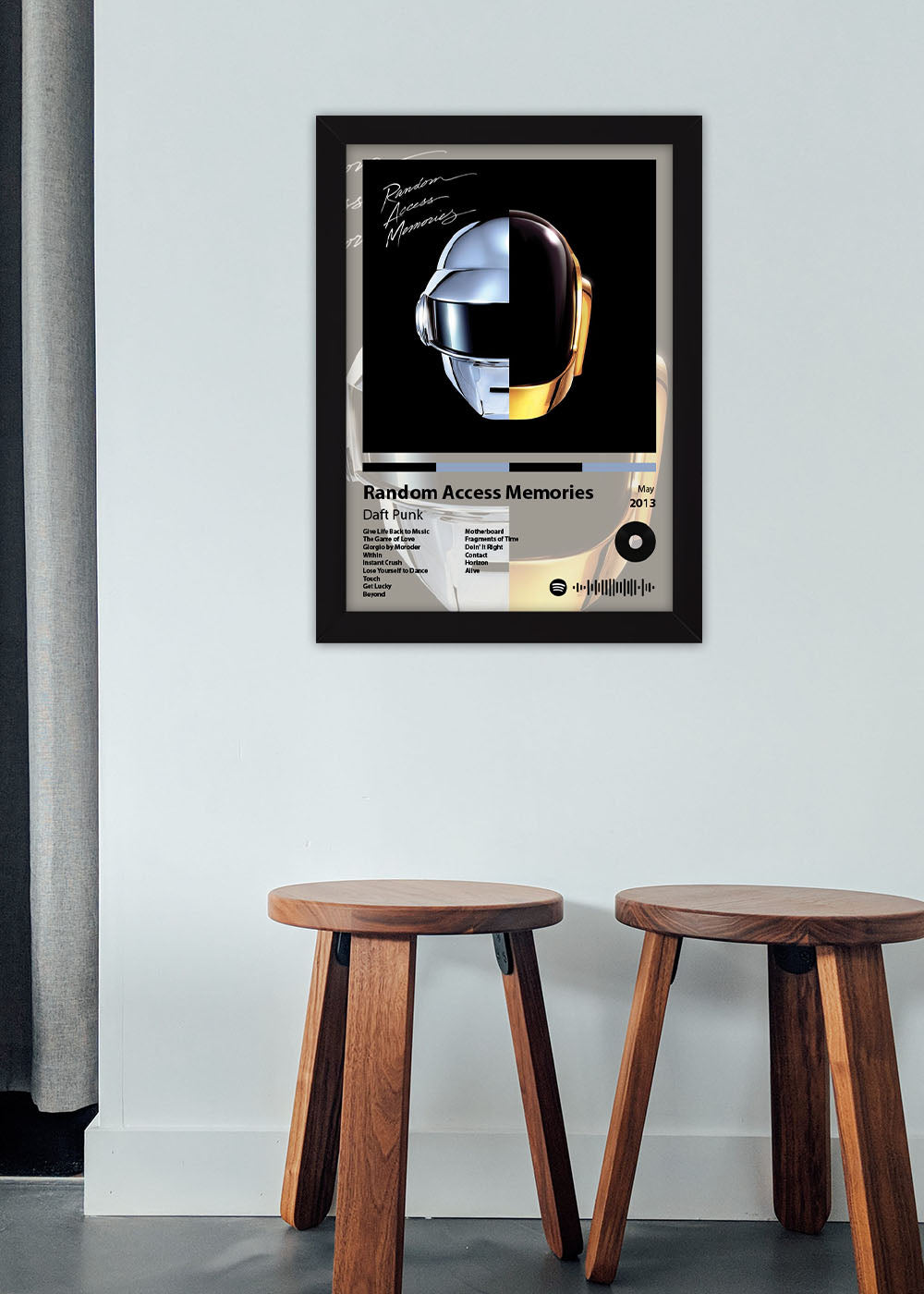 Quadro Decorativo Random Access... Daft Punk - Com vidro