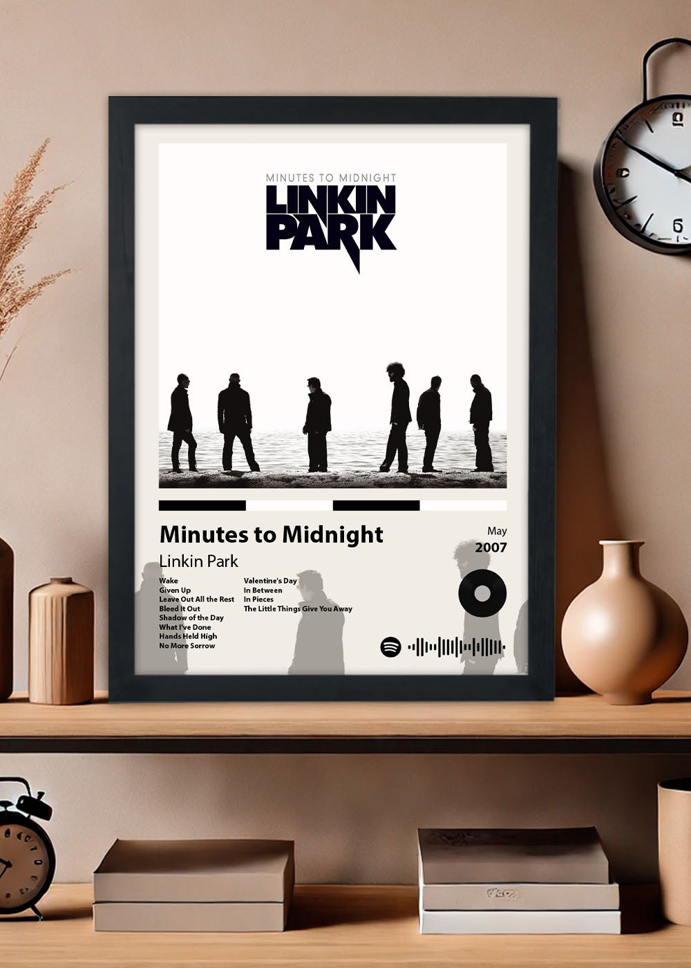Quadro Minutes to Midnight - Linkin Park - Com vidro