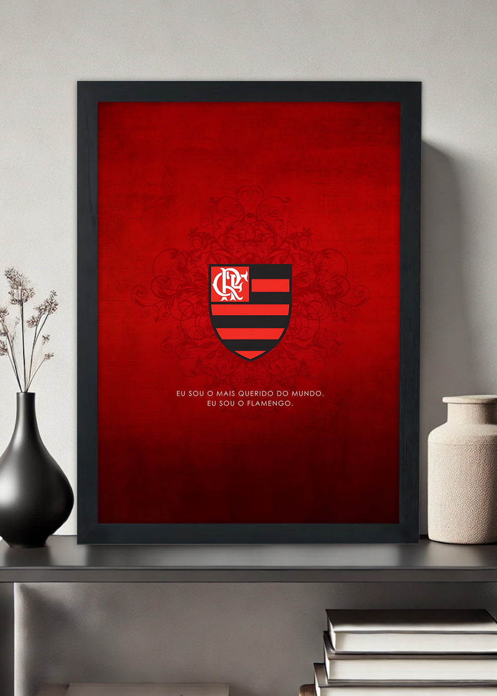 Quadro Decorativo Eu sou Flamengo - Com Vidro