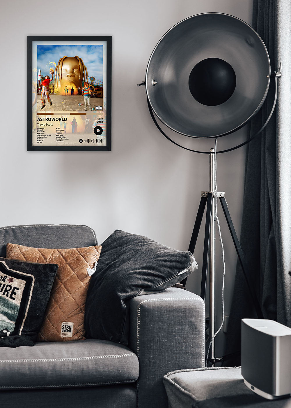 Quadro Decorativo ASTROWORLD - Travis Scott - Com vidro