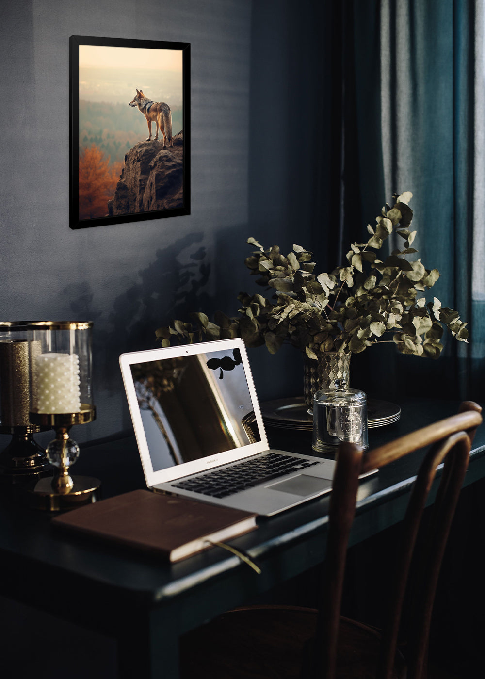 Quadro Decorativo olhar de um alfa - Animais - Com vidro