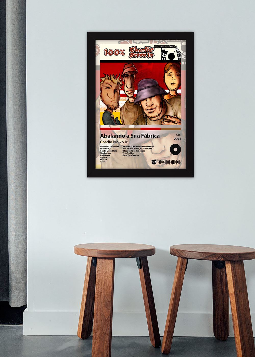 Quadro Decorativo Charlie Brown Jr Abalando.... - Com vidro