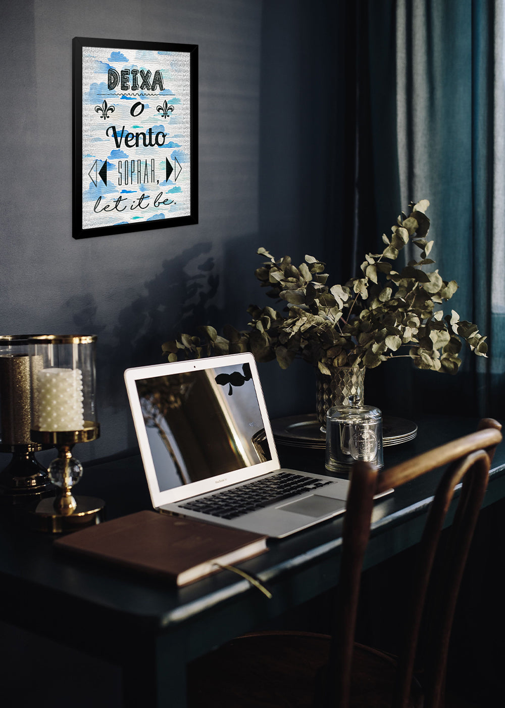 Quadro Decorativo Deixa o vento soprar - Com vidro