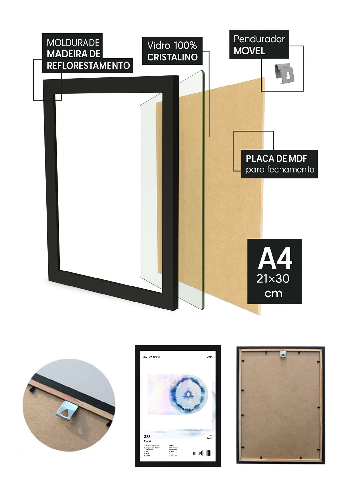 Quadro Decorativo Matuê 333 (Light) Com Vidro