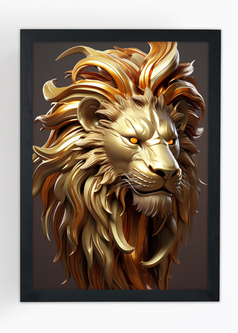 Quadro Decorativo Rosto do leão - Com vidro