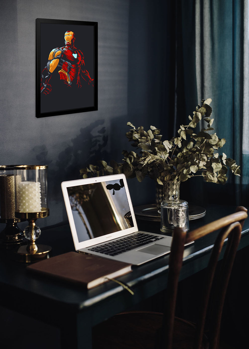 Quadro Heroi Marvel Homem de Ferro com armadura - Com vidro