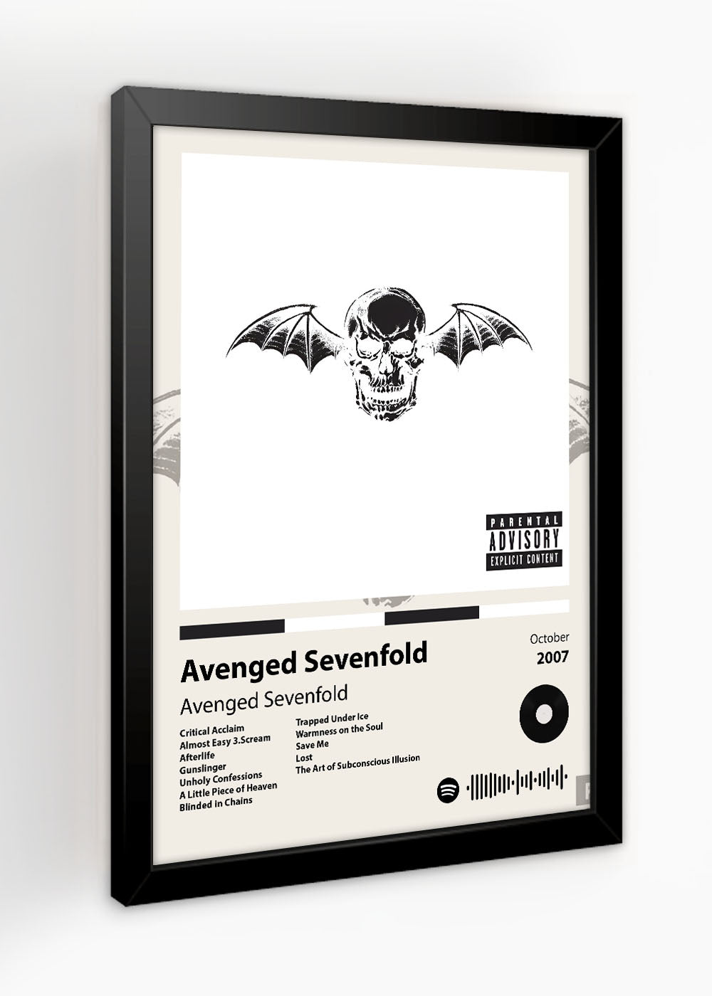 Quadro Decorativo Avenged Sevenfold -Com vidro