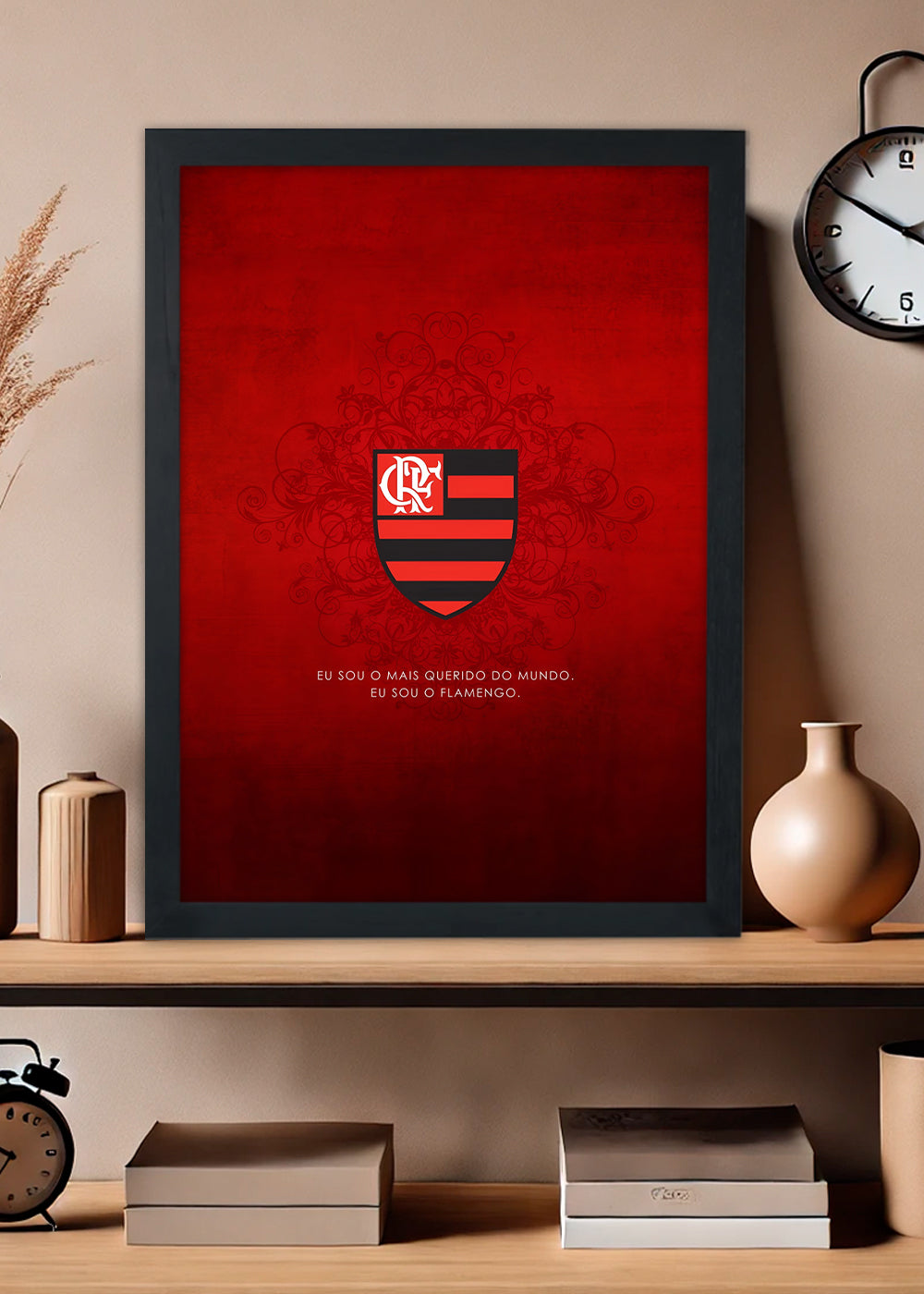 Quadro Decorativo Eu sou Flamengo - Com Vidro
