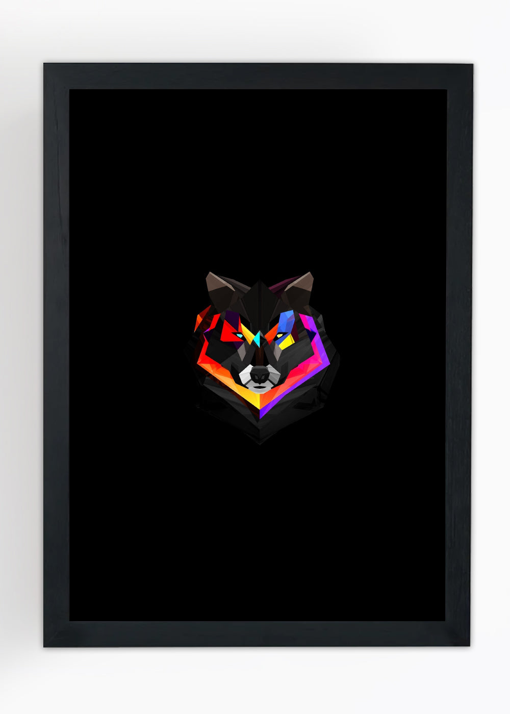 Quadro Decorativo O lobo geométrico - Com vidro