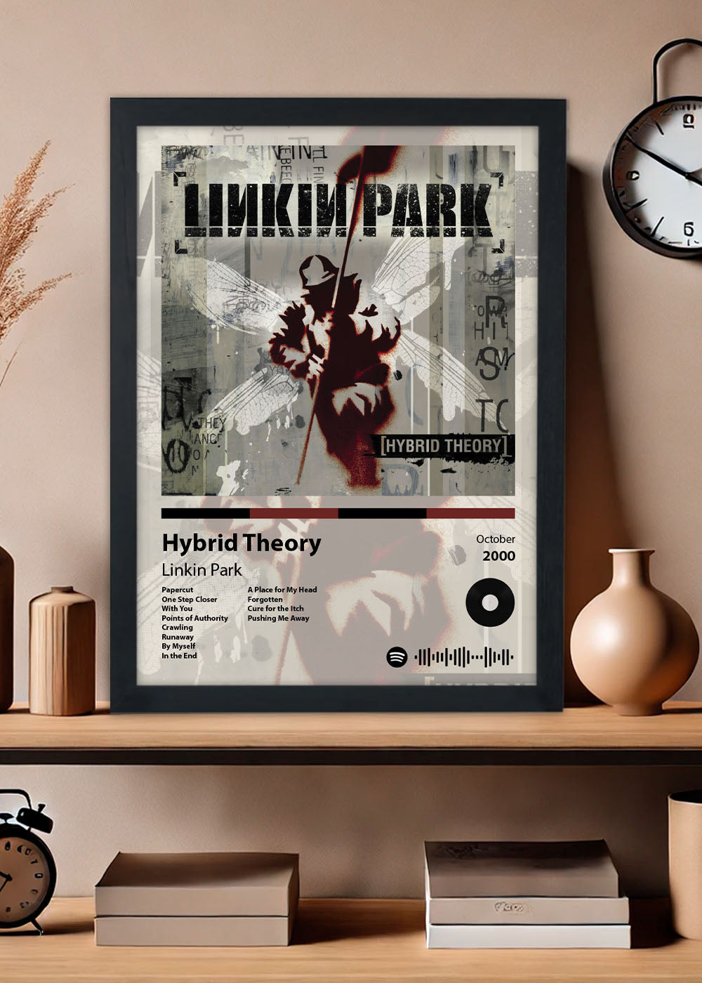 Quadro Hybrid Theory - Linkin Park - Com vidro