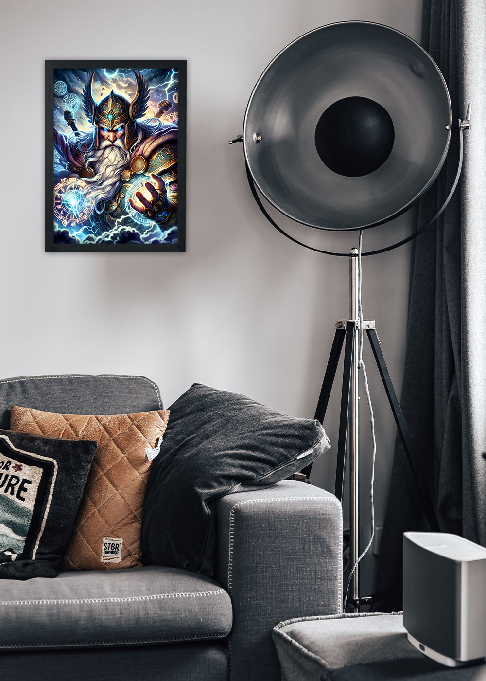 Quadro Odin o maior mago entre os deuses - Com vidro