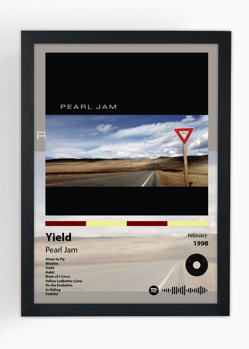 Quadro Yield - Pearl Jam - Com vidro