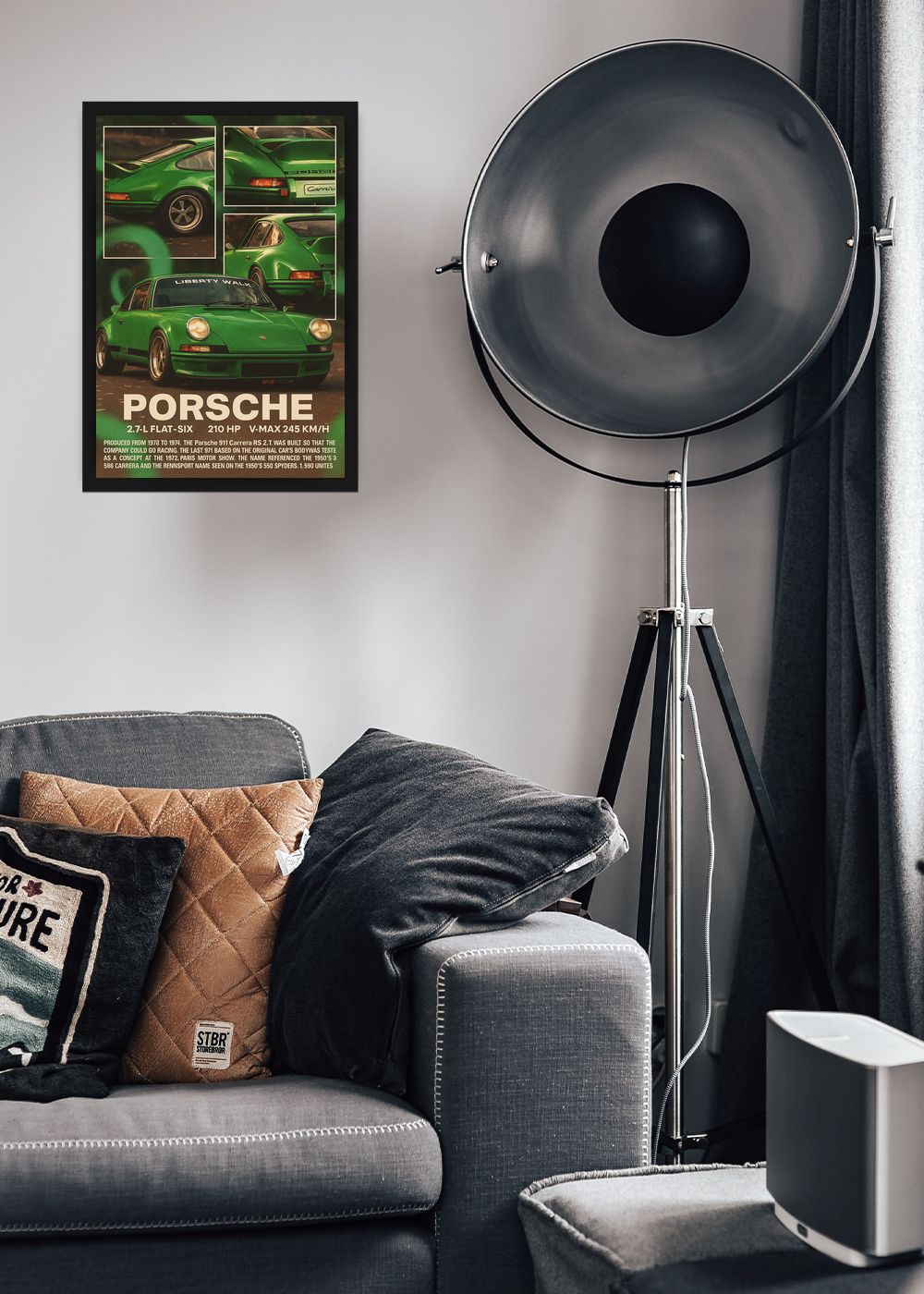 Quadro Com Vidro Porsche 911 Carrera RS com Moldura