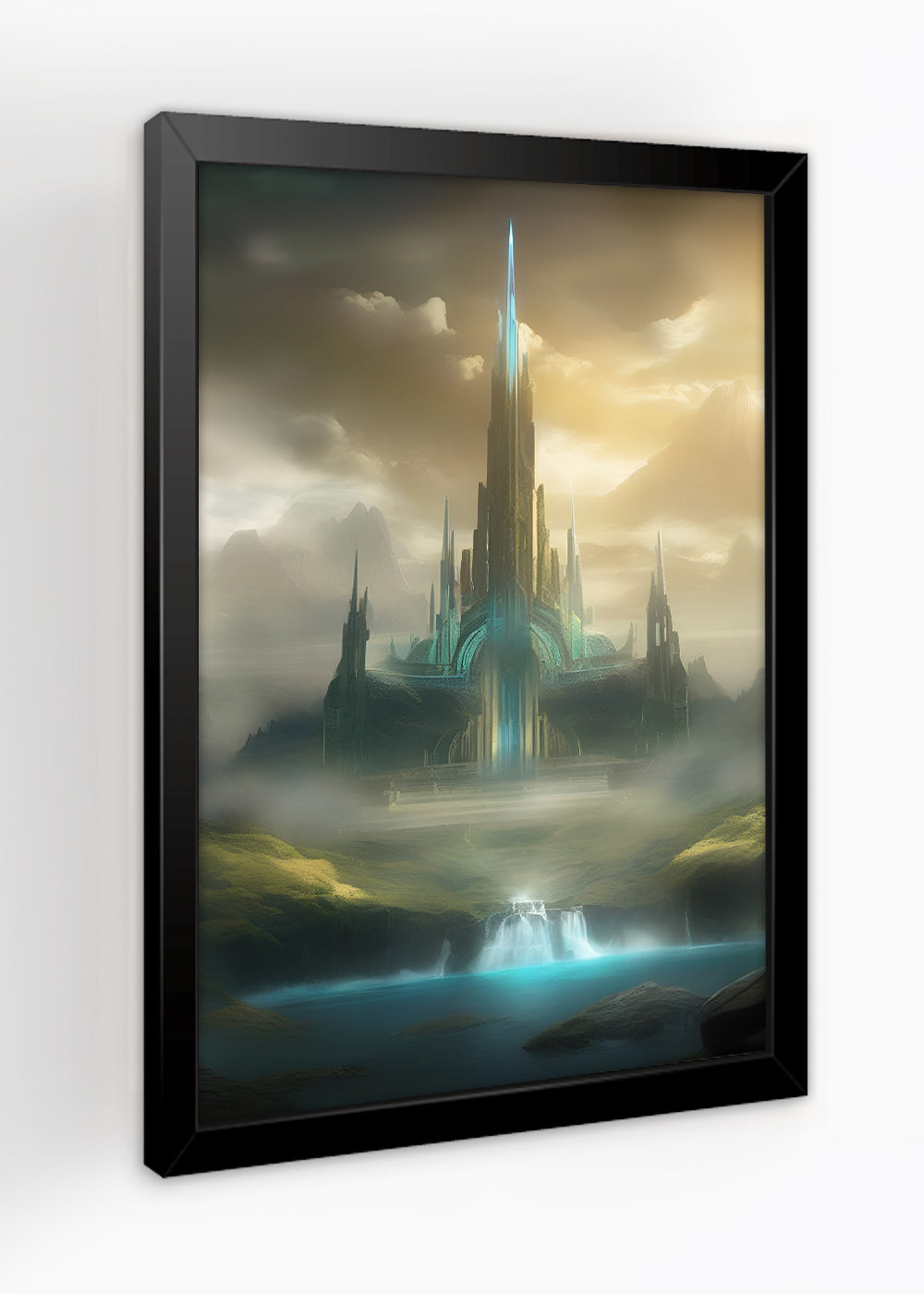 Quadro Reino de asgard - Mitologia nórdica - Com vidro