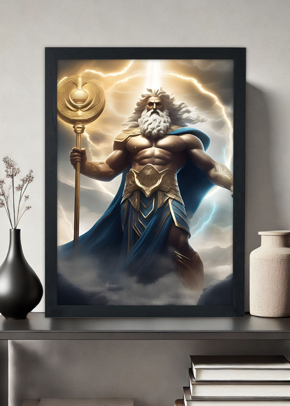 Quadro Decorativo Zeus governador do olimpo - Com vidro