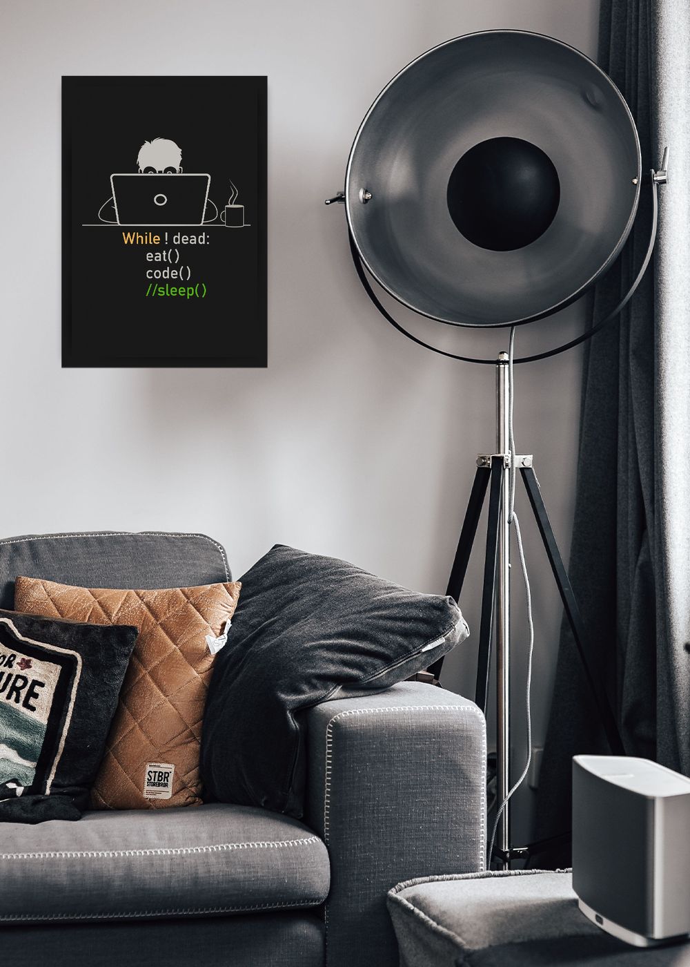 Quadro While Not Dead Com Vidro e Moldura