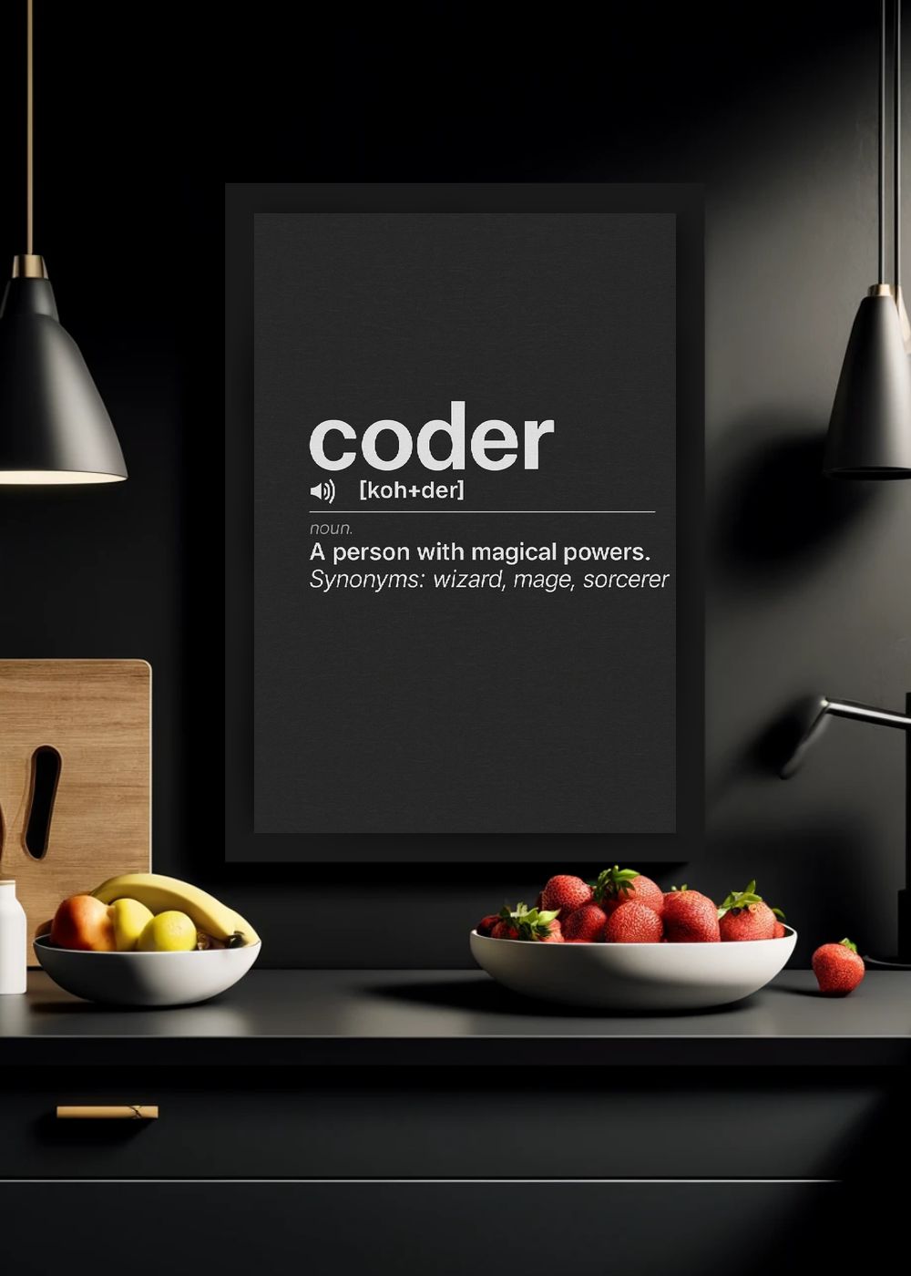 Quadro Coder Programador Geek com Vidro e Moldura