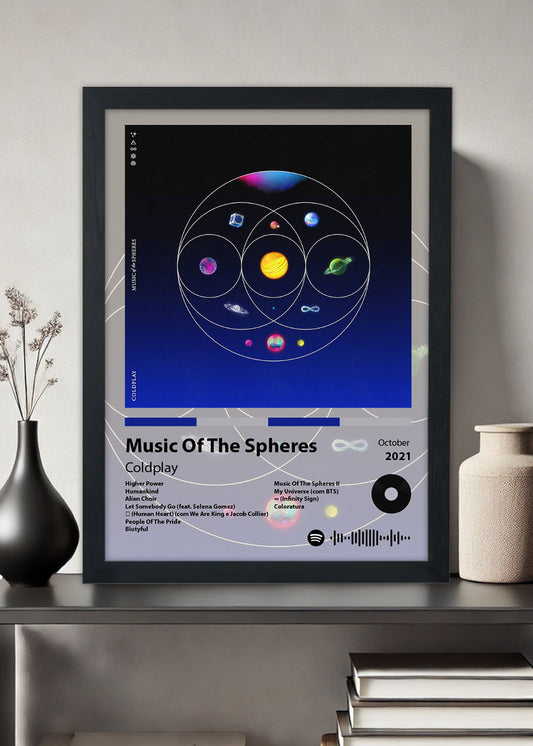 Quadro Decorativo Music of the Spheres Coldplay - Com vidro