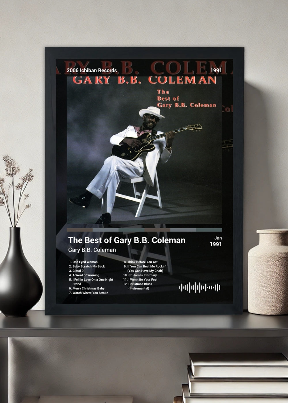 Quadro Gary B.B. Coleman The Best of Gar... (Dark) Com Vidro