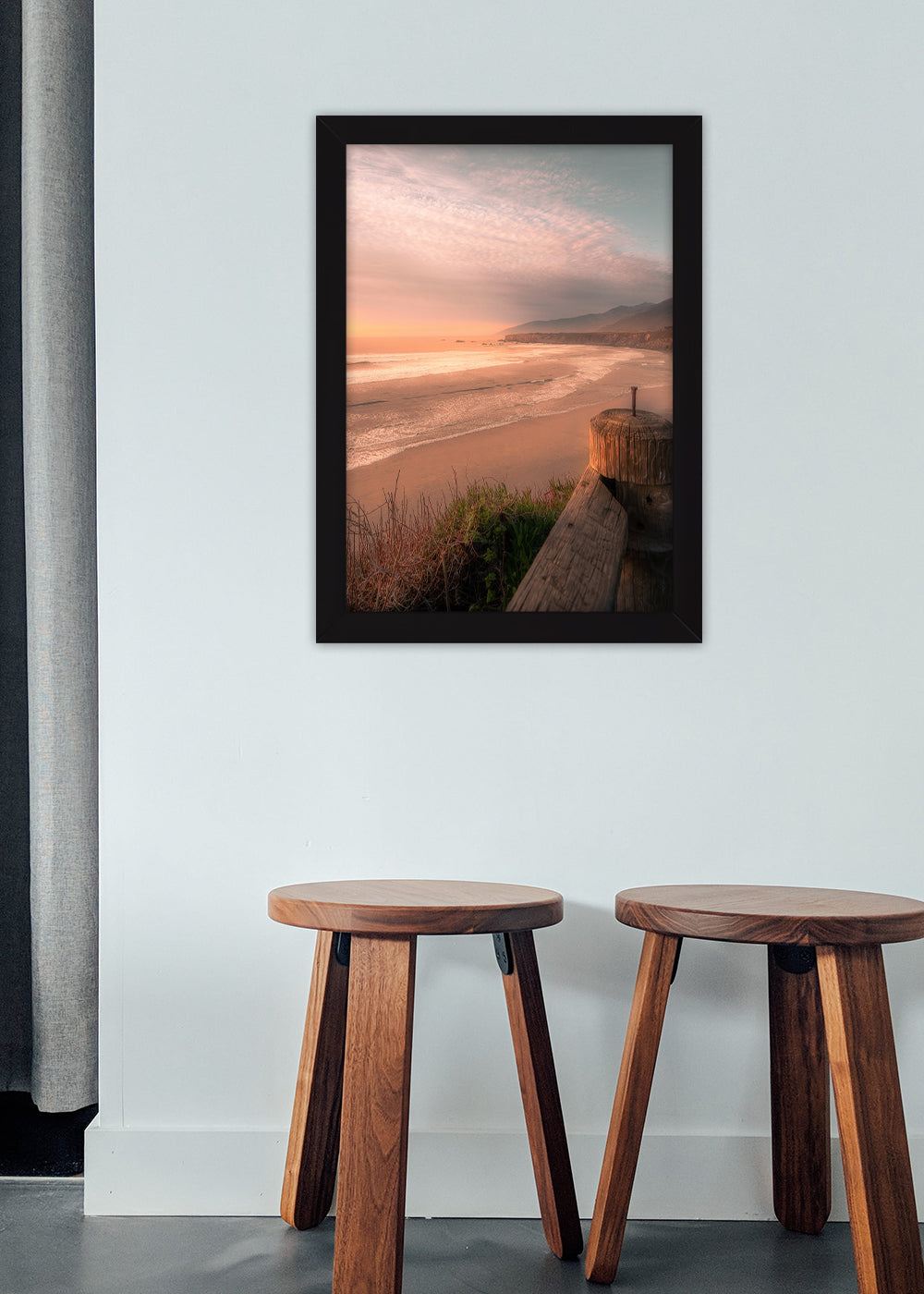 Quadro Decorativo amanhecer na praia - Com vidro