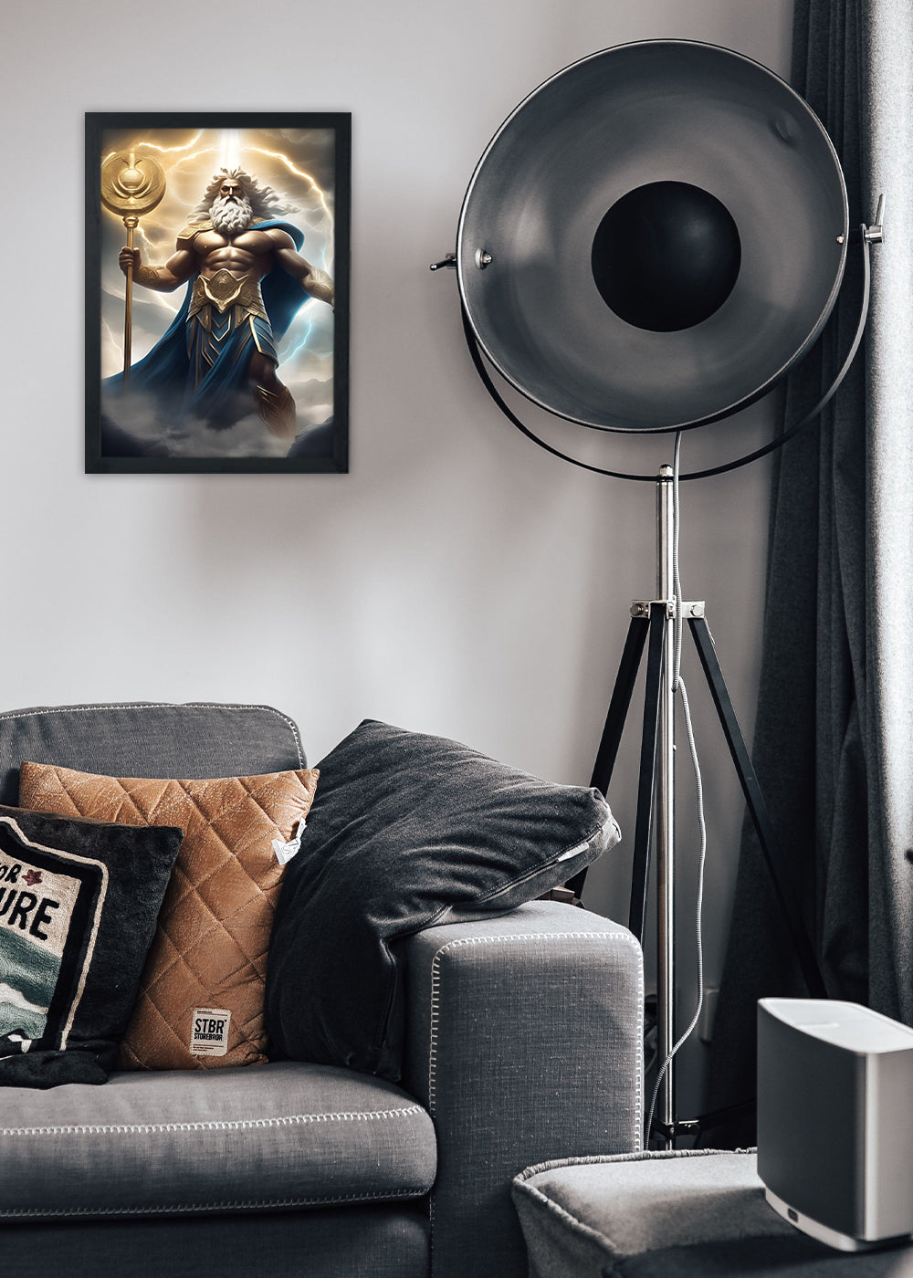 Quadro Decorativo Zeus governador do olimpo - Com vidro