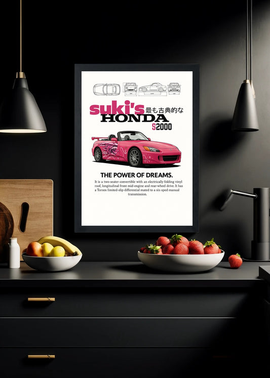 Quadro decorativo Suki Honda S2000 – Com vidro